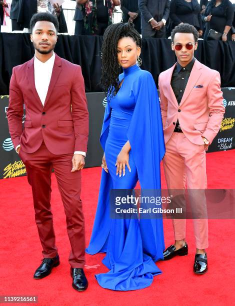 Christopher Jefferson, Katlyn Nichol, and Jelani Winston attend the 34th annual Stellar Gospel Music Awards at the Orleans Arena on March 29, 2019 in...