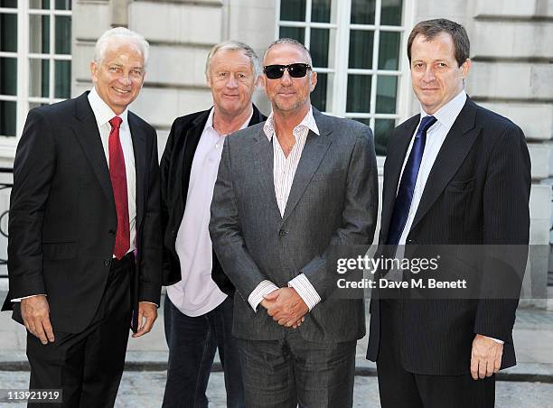 Former cricketer David Gower, presenter Chris Tarrant, former cricketer Sir Ian Botham, and journalist Alastair Campbell attend the World Premiere of...