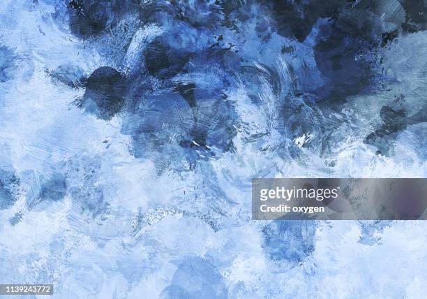 abstract gray and blue texture background. digital illustration imitating oil painting on canvas - impressionism stock illustrations stock pictures, royalty-free photos & images