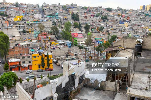 a very densely and populated quarter in the alvaro obregon district in western mexico city - mexico slums stock pictures, royalty-free photos & images