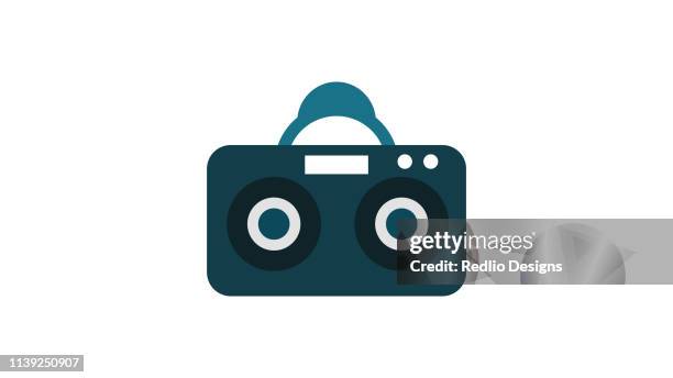 vintage boom box icon - breakdancing stock illustrations