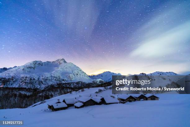 starry sky on grevasalvas, switzerland - schweizerische kultur stock-fotos und bilder