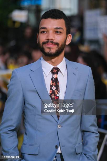 Actor Justice Smith attends the world premiere of 'Pokemon Detective Pikachu' on April 25, 2019 in Tokyo, Japan.