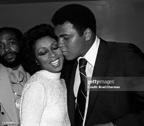 Lola Falana and Muhammad Ali at a charity concert at the The "Fabulous" Forum in Los Angeles, California. **EXCLUSIVE**