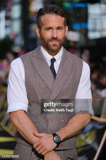 Actor Ryan Reynolds attends the world premiere of 'Pokemon Detective Pikachu' on April 25, 2019 in Tokyo, Japan.