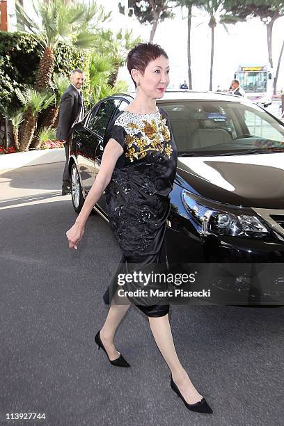 Nansun Shi arrives at the 'Martinez' hotel to attend the jury dinner on May 10, 2011 in Cannes, France.