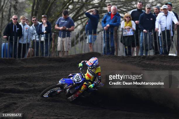 Sven Van der Mierden of The Netherlands on a Yamaha for Hutten Metaal Yamaha Racing competes during the MXGP Motocross World Championship on March...