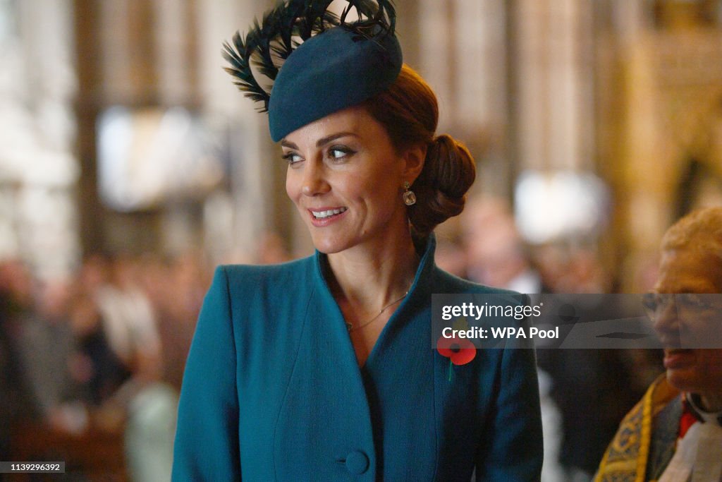 Duchess Of Cambridge Attends ANZAC Day Service
