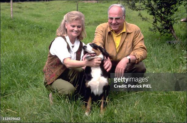 Chancellor Helmut Kohl and wife Hannelore on holidays in Sankt Gilgen, Austria on August 09, 1991.