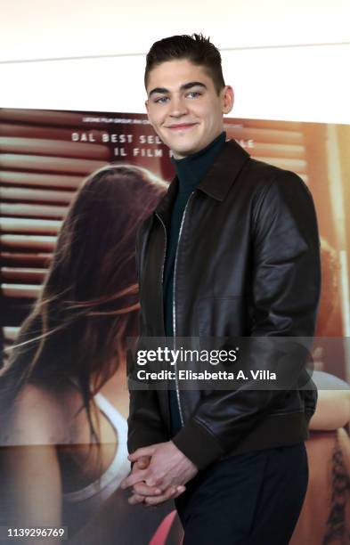 Hero Fiennes Tiffin attends the photocall for "After" at Hotel Palazzo Naiadi on March 30, 2019 in Rome, Italy.