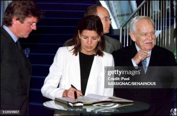 Hanover 2000 with Princess Caroline and Albert of Monaco in Hanover, Germany On June 15, 2000-Princess Caroline and husband Ernst-August, Prince...