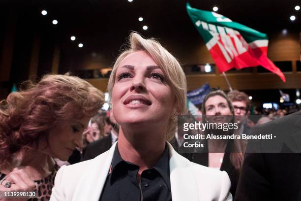 Francesca Pascale partner of Italy's former Prime Minister and Leader of Forza Italia Party Silvio Berlusconi attends the 25th years celebrations of...
