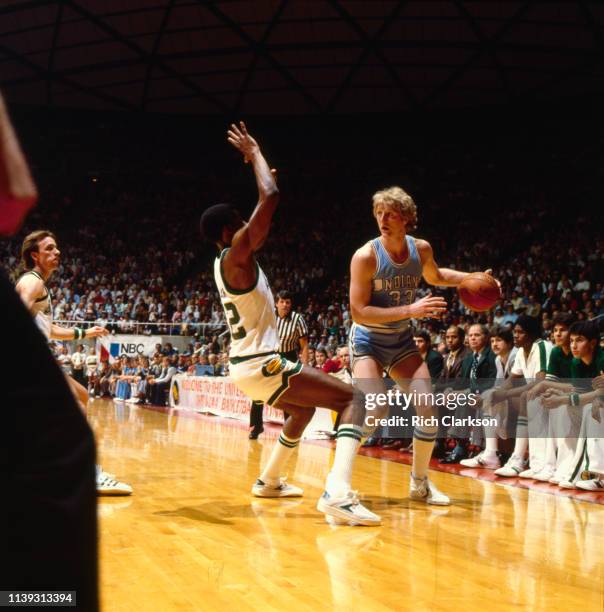 Finals: Indiana State Larry Bird in action vs Michigan State at Special Events Center. Michigan State defeated Indiana State 75-64 for the title....