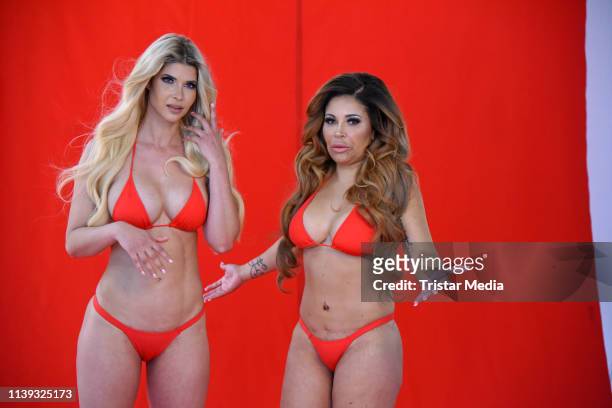 Micaela Schaefer and Patricia Blanco during the Venus 2019 campaign photo shooting on April 25, 2019 in Berlin, Germany.
