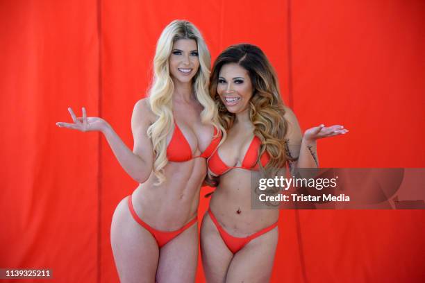 Micaela Schaefer and Patricia Blanco during the Venus 2019 campaign photo shooting on April 25, 2019 in Berlin, Germany.