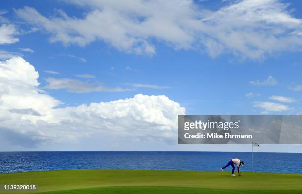 Kelly Kraft on the eighth green during the third round of the Corales Puntacana Resort & Club Championship on March 30, 2019 in Punta Cana, Dominican...