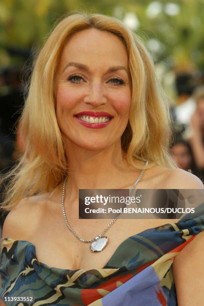 55th Cannes film festival: Stairs of "All or nothing" In Cannes, France On May 17, 2002-Jerry Hall.