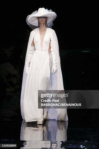 Jean Paul Gaultier, Haute Couture fall-winter 2004-2005 show in Paris, France On July 08, 2004-The Bride.