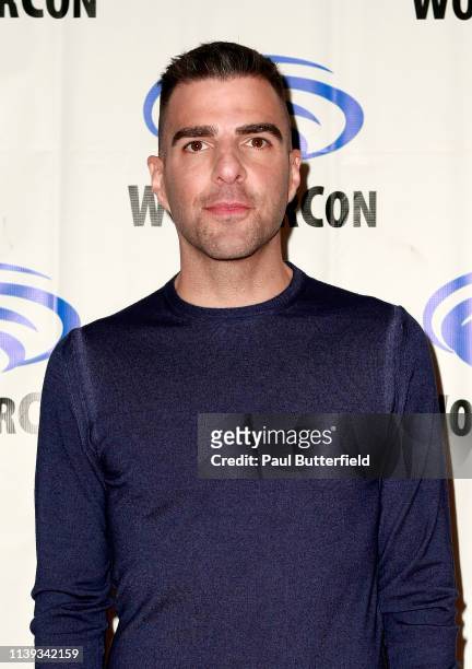 Zachary Quinto attends the 'NOS4A2' press line during WonderCon 2019 at Anaheim Convention Center on March 30, 2019 in Anaheim, California.