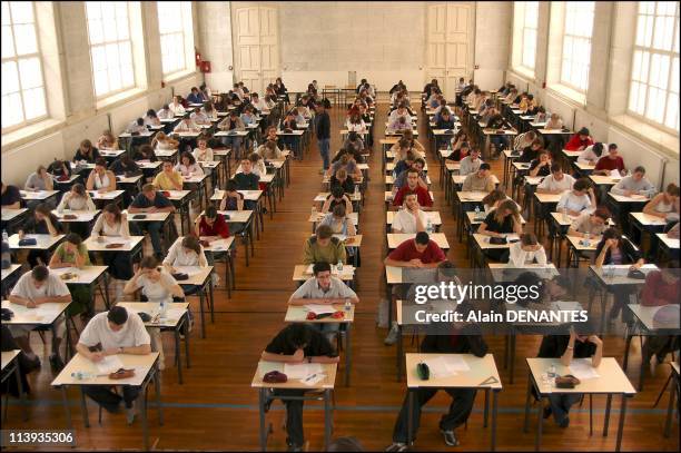 Examination of the Baccalaureat in Nantes, Clemenceau school In France On June 12, 2003.