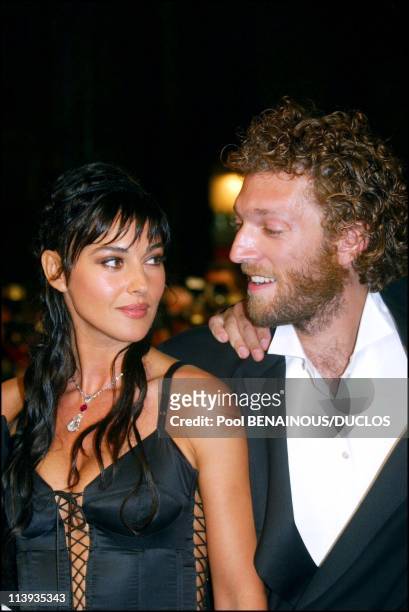 55th Cannes film festival: Stairs of "Irreversible" In Cannes, France On May 24, 2002-Vincent Cassel, Monica Bellucci.