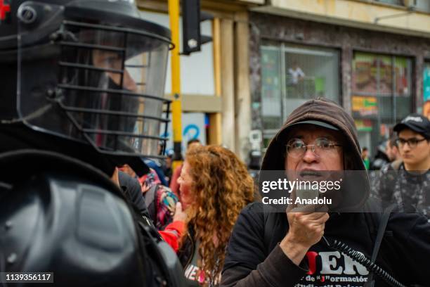 Opposition parties, students, farmers, unions and indigenous people gather in a demonstration to participate in a national strike, at the Plaza de...