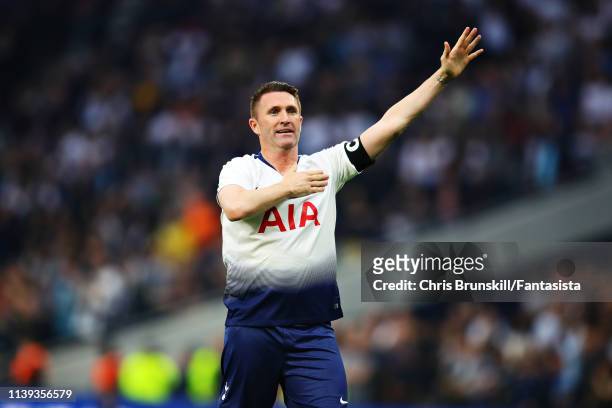 Robbie Keane of Spurs Legends celebrates scoring a goal during the Legends Match between Spurs Legends and Inter Forever at Tottenham Hotspur Stadium...