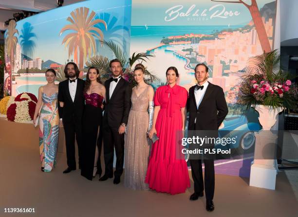 Alexandra of Hanover, Dimitri Rassam, Charlotte Casiraghi, Pierre Casiraghi, Beatrice Borromeo, Tatiana Casiraghi and Andrea Casiraghi attend the...