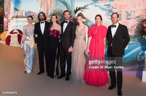 Alexandra of Hanover, Dimitri Rassam, Charlotte Casiraghi, Pierre Casiraghi, Beatrice Casiraghi, Tatiana Casiraghi and Andrea Casiraghi attend the...