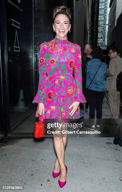 Actress, singer and dancer Sutton Foster is seen arriving to the Tribeca TV screening of "Younger" during the 2019 Tribeca Film Festival at Spring...