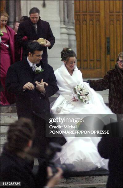 Wedding of singer Roch Voisine and Myriam St Jean at the St Viateur church In Montreal, Canada On December 21, 2002.