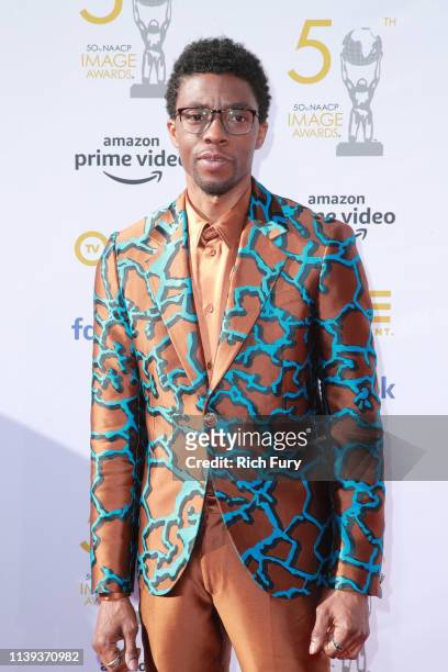 Chadwick Boseman attends the 50th NAACP Image Awards at Dolby Theatre on March 30, 2019 in Hollywood, California.