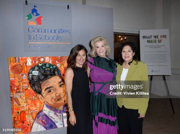 Executive Director of Communities In Schools of Los Angeles Deborah Marcus, Elaine Wynn and LA County Supervisor Hilda Solis attend Communities In...