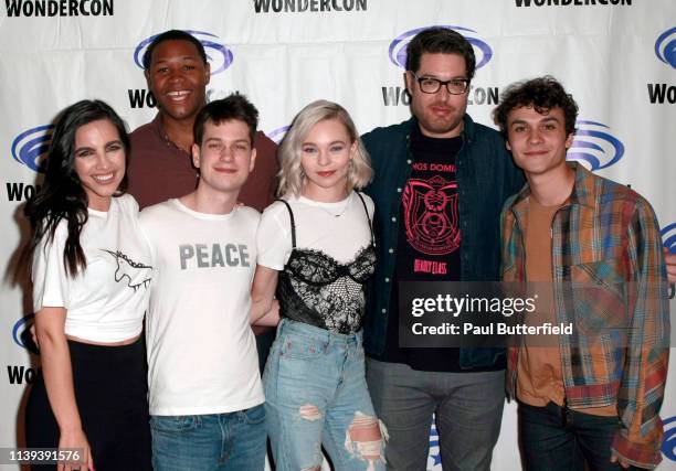 María Gabriela de Faría, Luke Tennie, Liam James, Taylor Hickson, Miles Orion Feldsott, and Benjamin Wadsworth attend the 'Deadly Class' press line...