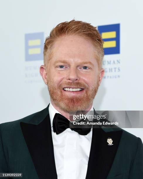 Jesse Tyler Ferguson arrives at The Human Rights Campaign 2019 Los Angeles Dinner at the JW Marriott Los Angeles at L.A. LIVE on March 30, 2019 in...