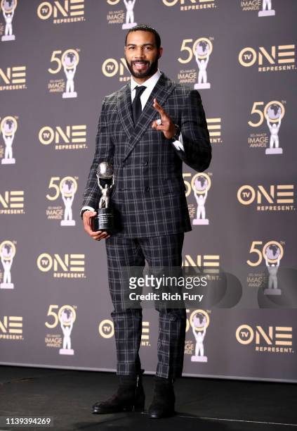 Omari Hardwick, winner of Outstanding Actor in a Drama Series, attends the 50th NAACP Image Awards at Dolby Theatre on March 30, 2019 in Hollywood,...