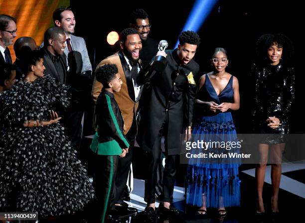 The cast of "Black-ish" accepts award onstage at the 50th NAACP Image Awards at Dolby Theatre on March 30, 2019 in Hollywood, California.