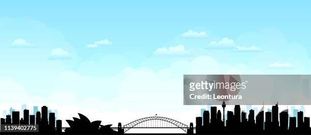 stockillustraties, clipart, cartoons en iconen met sydney (alle gebouwen zijn beweegbaar en volledig) - sydney skyline vector