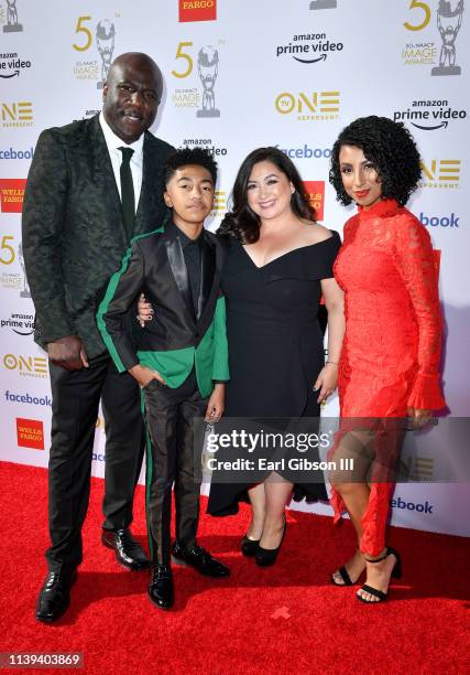 Jack Brown, Miles Brown, Cyndee Brown, and Kiana Ledé Brown attend the 50th NAACP Image Awards at Dolby Theatre on March 30, 2019 in Hollywood,...