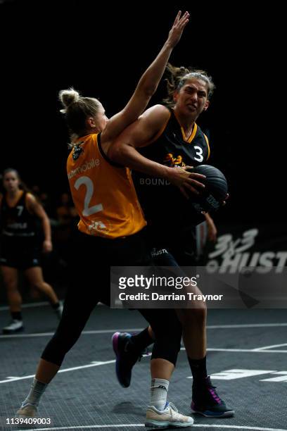 Marina Tolo of Boundless Possible NT drives to the basket during 3 x 3 Pro Hustle on March 31, 2019 in Melbourne, Australia.