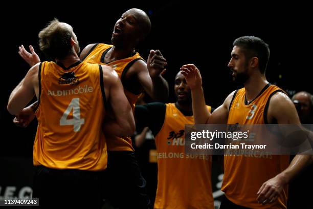 Geelong SuperCats win the Mens final during 3 x 3 Pro Hustle on March 31, 2019 in Melbourne, Australia.