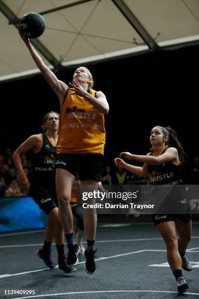 Izzy Chilcott of Spectres iAthletic drives to the basket during 3 x 3 Pro Hustle on March 31, 2019 in Melbourne, Australia.