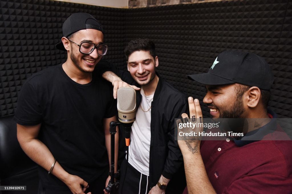 Krishna Rapper Image Rap artist Krishna Kaul with fellow rap artists at a studio in... News ...
