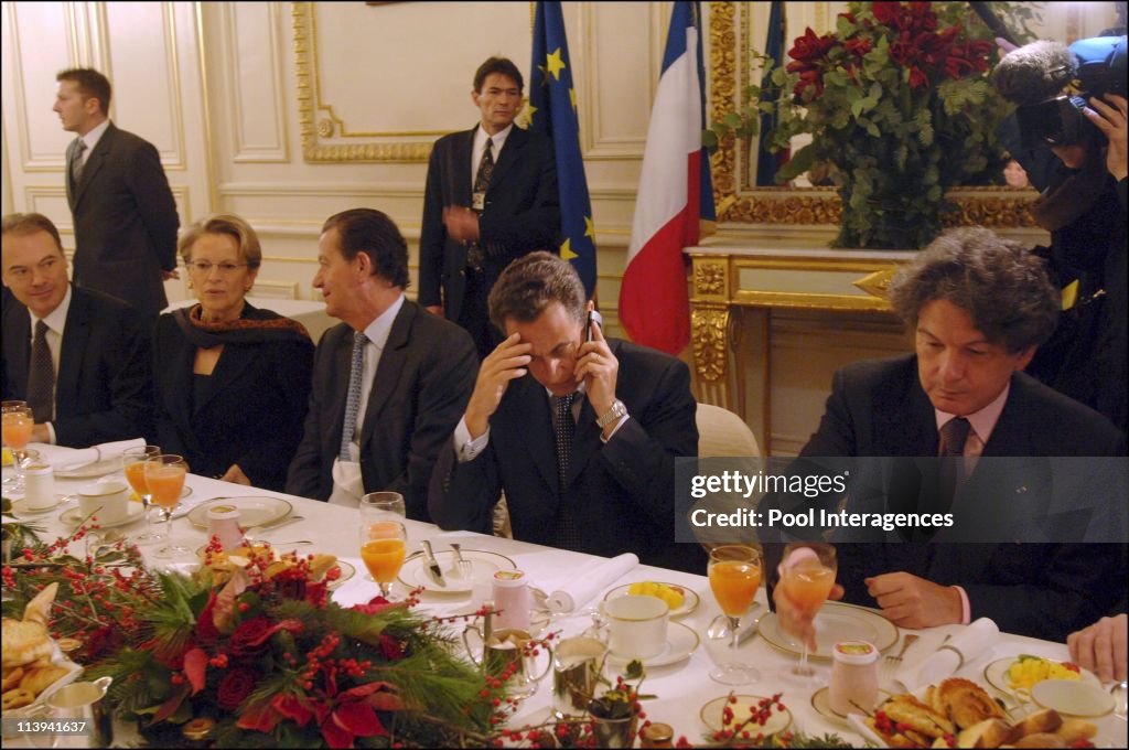 Breakfast at the Ministry of Interior In Paris, France On January 03, 2006 -