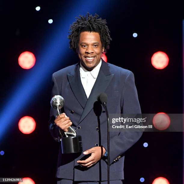 Jay-Z accepts the President’s Award onstage at the 50th NAACP Image Awards at Dolby Theatre on March 30, 2019 in Hollywood, California.