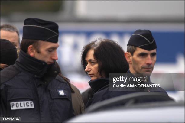 Fourniret case: reconstruction of the murder of Natacha Danais in Reze-les-Nantes with the presence of Michel and Monique Fourniret In Nantes, France...