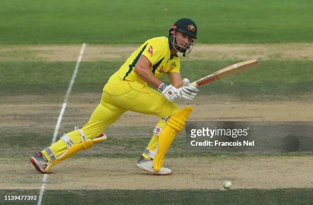 Shaun Marsh of Australia bats during the 5th One Day International match between Pakistan and Australia at Dubai International Stadium on March 31,...