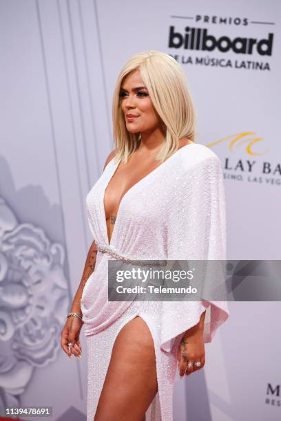Pictured: Karol G on the red carpet at the Mandalay Bay Resort and Casino in Las Vegas, NV on April 25, 2019 --