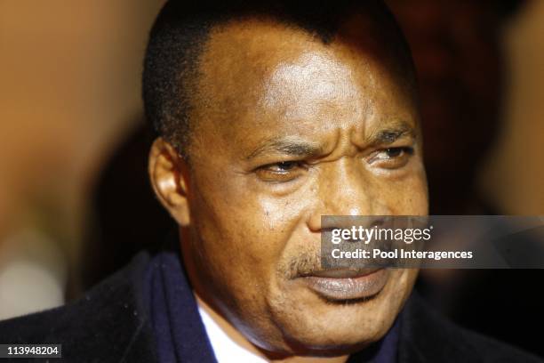 Nicolas Sarkozy meets Denis Sassou N'Guesso at the Elysee Palace, In Paris, France On December 07, 2007-Denis Sassou N'Guesso of Congolese Republic...