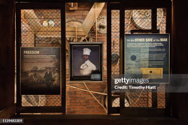 General atmosphere of selected rooms at the HAMILTON: THE EXHIBITION WORLD PREMIERE at Northerly Island on April 26, 2019 in Chicago, Illinois.